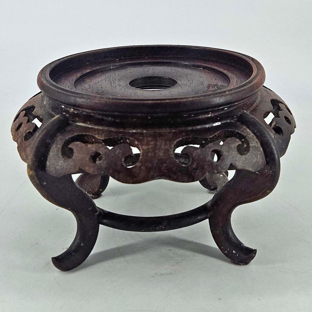 Vintage carved wood plant stand jar vase statue display base pedestal Riser